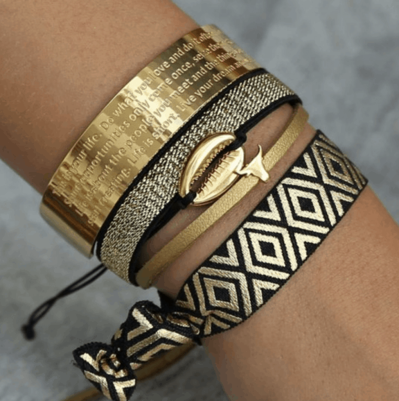 Armband Leder - Love Ibiza - Büffel Gold