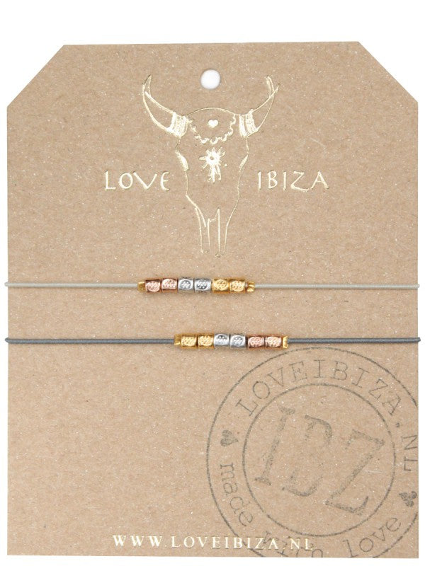 Love Ibiza - Bracelet Set *Anthrazit & Natur*
