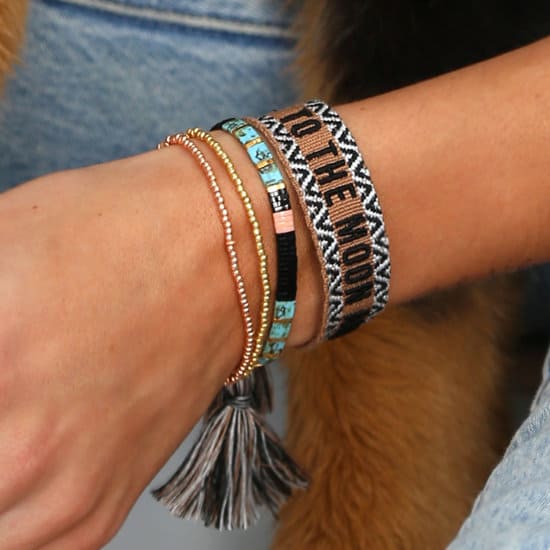 Armband - Love Ibiza - Muscheln Schwarz