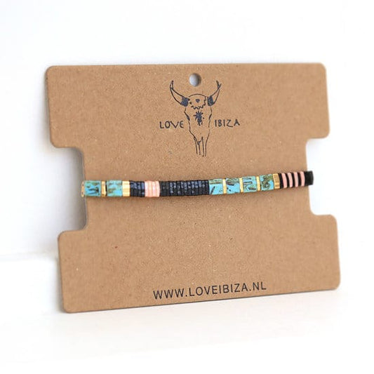 Armband - Love Ibiza - Muscheln Schwarz