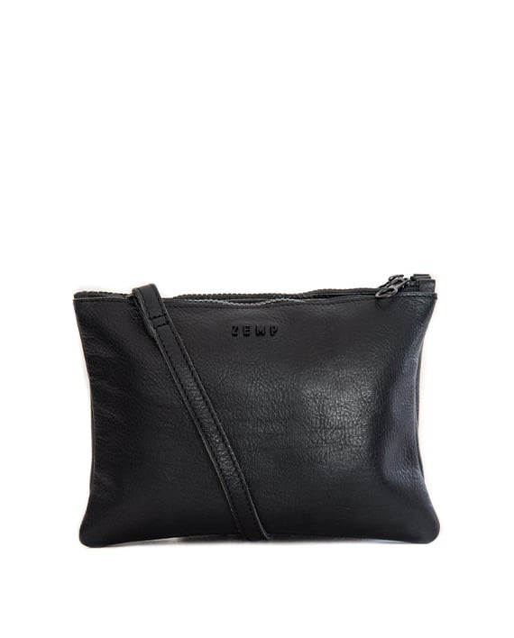ZempNaturals Ledertasche Paddington Crossbody Schwarz