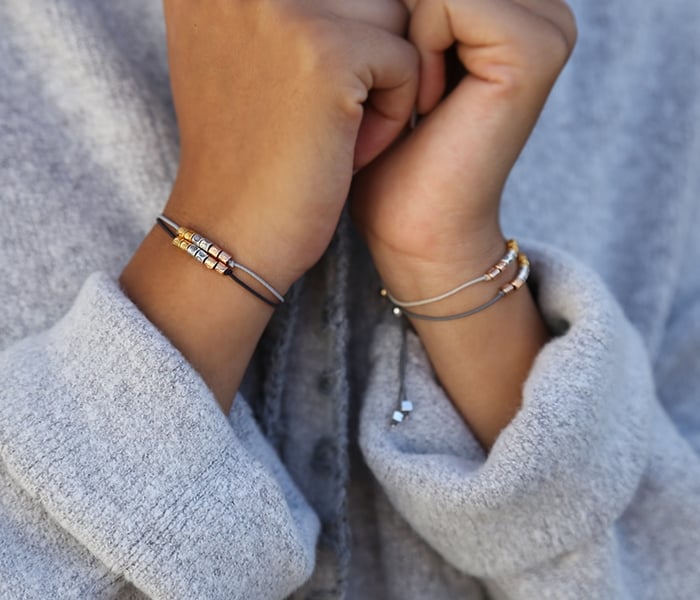 Love Ibiza - Bracelet Set *Anthrazit & Natur*