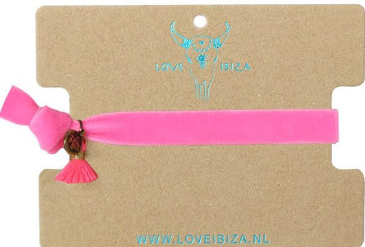 Love Ibiza - Samt Hairtie *Pink*