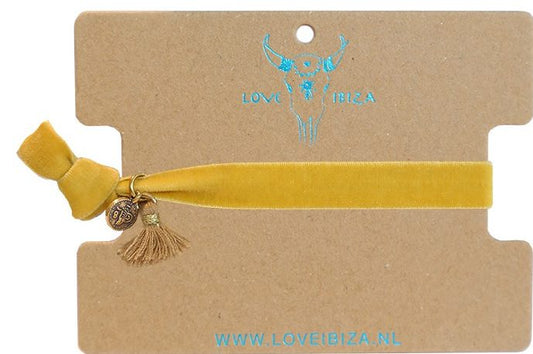 Love Ibiza - Samt Hairtie *Ocker*