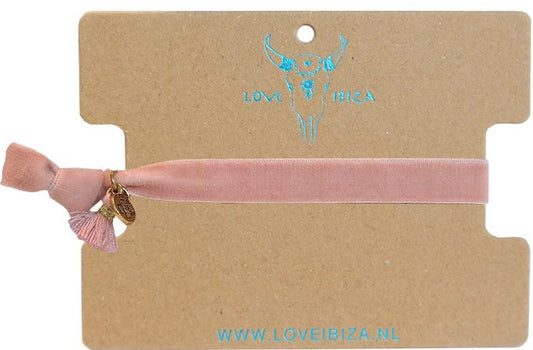 Love Ibiza - Samt Hairtie *Old Rosé*